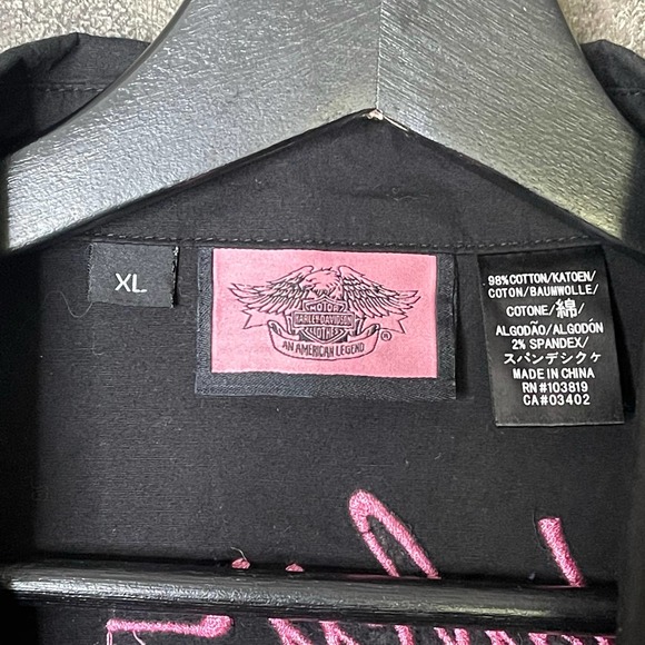 SOLD Harley Davidson Womens Woven Zip Up Shirt XL - Picture 3 of 3